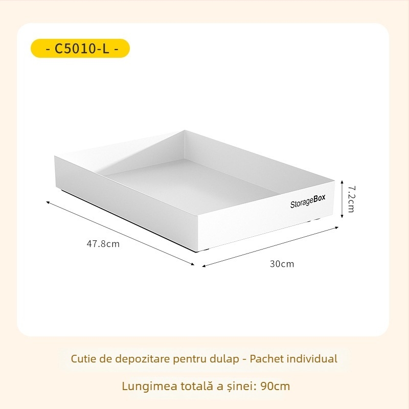 Cutie de depozitare pentru mobilier, Model 5010-5013, PS + șină decorativă din fier, 5–10 L, fără capac