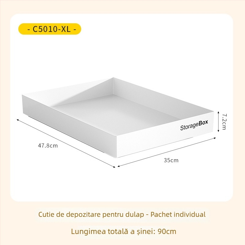 Cutie de depozitare pentru mobilier, Model 5010-5013, PS + șină decorativă din fier, 5–10 L, fără capac