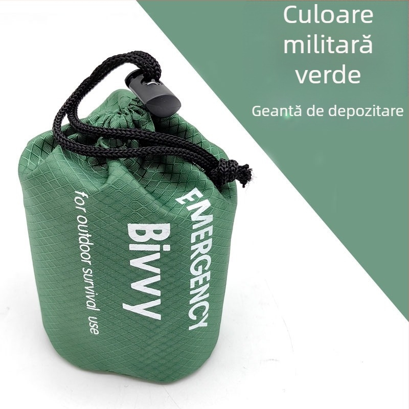 War Dragon Sac de dormit de urgență pentru camping – izolație din folie PE de aluminiu, multifuncțional pentru supraviețuire în aer liber