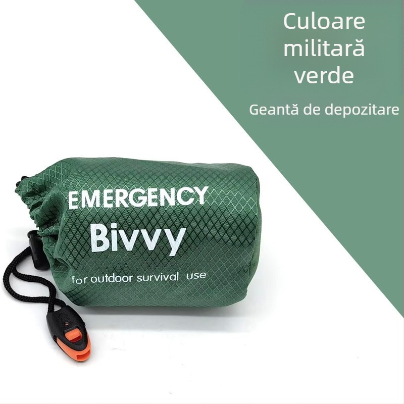 War Dragon Sac de dormit de urgență pentru camping – izolație din folie PE de aluminiu, multifuncțional pentru supraviețuire în aer liber