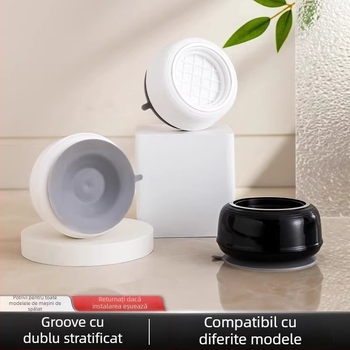 Picioare pentru mașina de spălat și bază | Suport universal fix cu braț tripod și tampon pentru tambur | Material: Plastic; Antiderapant; Mobil; Fără montaj