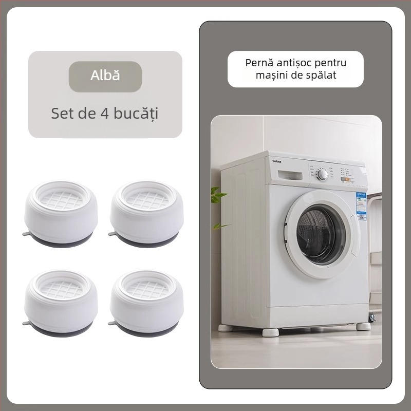 Picioare pentru mașina de spălat și bază | Suport universal fix cu braț tripod și tampon pentru tambur | Material: Plastic; Antiderapant; Mobil; Fără montaj