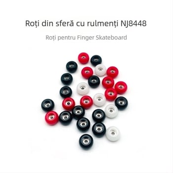 Roți pentru finger skateboard cu rulmenți sferici, oțel inoxidabil, lucrate manual, profesionale
