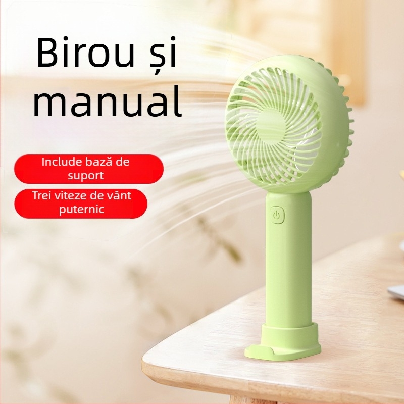Ventilator portabil USB F1mini — silențios, 3 trepte de viteză, 3 palete, motor cu peri, baterie detașabilă 1000–1200 mAh