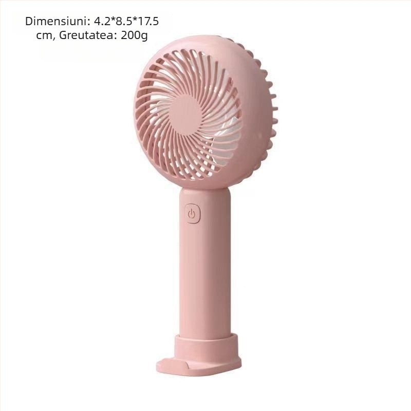 Ventilator portabil USB F1mini — silențios, 3 trepte de viteză, 3 palete, motor cu peri, baterie detașabilă 1000–1200 mAh