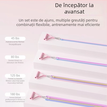 Set de corzi de rezistență pentru fitness acasă — antrenament umeri, spate și picioare, material TPR, model AH0700R2609