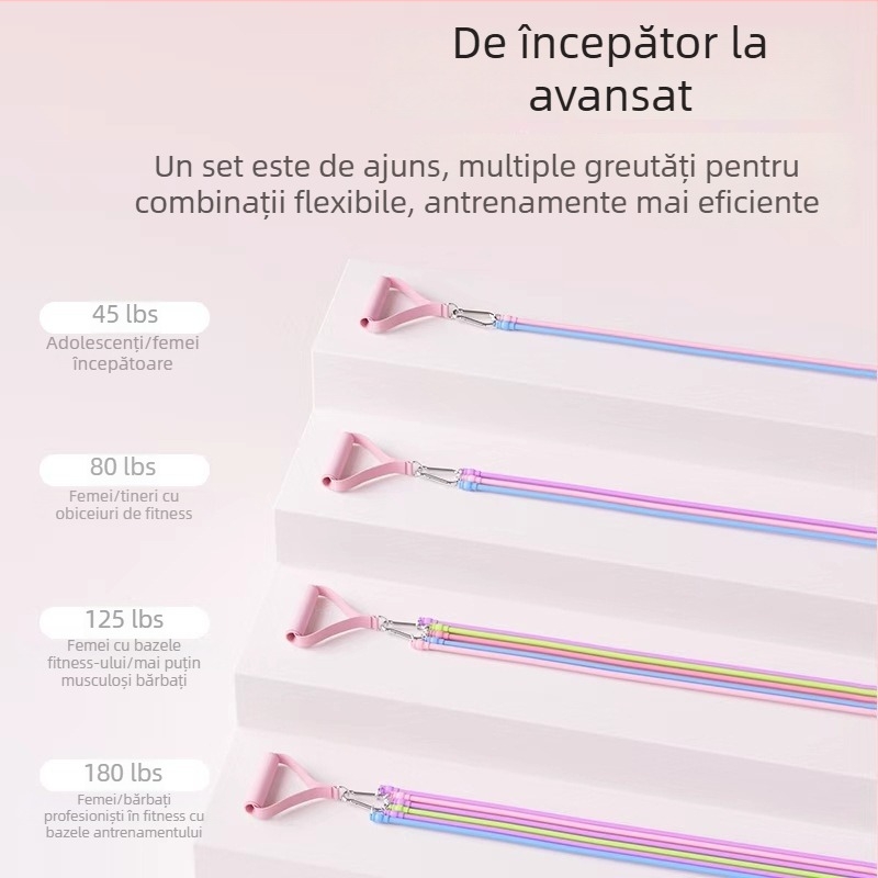 Set de corzi de rezistență pentru fitness acasă — antrenament umeri, spate și picioare, material TPR, model AH0700R2609