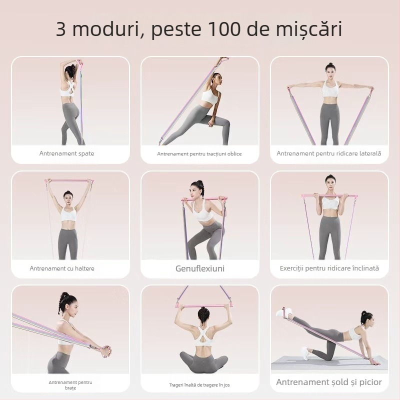 Set de corzi de rezistență pentru fitness acasă — antrenament umeri, spate și picioare, material TPR, model AH0700R2609