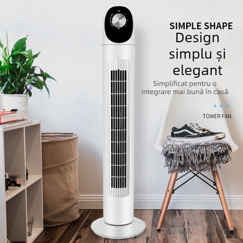 Ventilator turn Xianke fără palete, telecomandă, aer natural, 3 viteze, 45W, 220V 50Hz