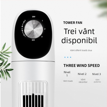 Ventilator turn Xianke fără palete, telecomandă, aer natural, 3 viteze, 45W, 220V 50Hz