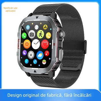 Ceas inteligent sport outdoor pentru bărbați QX11 - apeluri Bluetooth, ritm cardiac, tensiune arterială, oxigen în sânge, ecran TFT de 2,01 inch