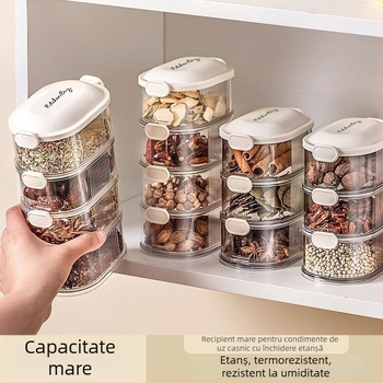 Cutie de depozitare a condimentelor - recipient etanș pentru condimente, stil modern minimalist, model Seasoning Storage (SKU 32312)