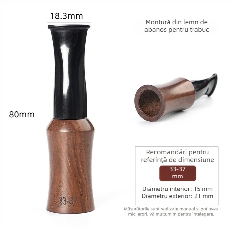 Capăt de gură pentru țigară din lemn de trandafir și abanos, personalizare disponibilă, cu manual, stil simplu