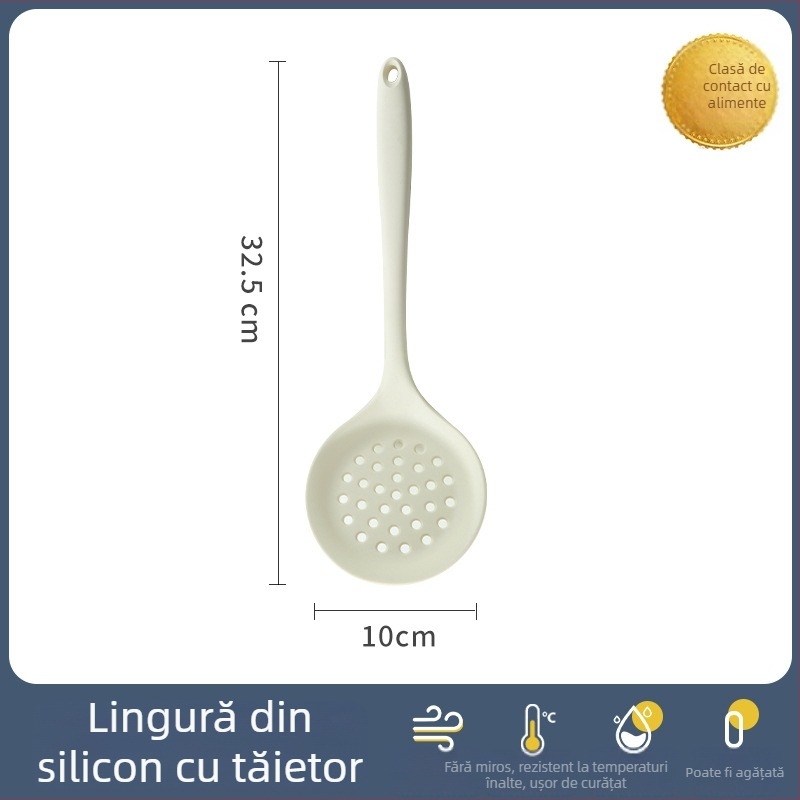 Set spatule din silicon cu mâner din lemn, rezistent la temperaturi înalte, antiaderent