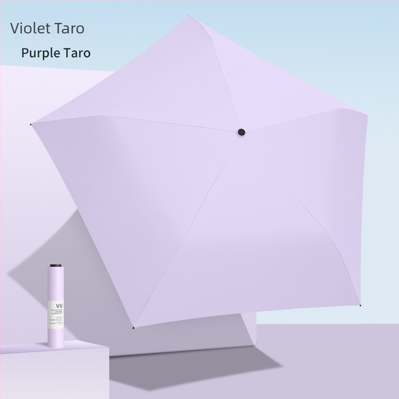 Umbrelă de soare ultraușoară, cu 6 spițe, tijă din aluminiu, țesătură poliester 210T, deschidere și închidere manuală, protecție UV UPF > 50