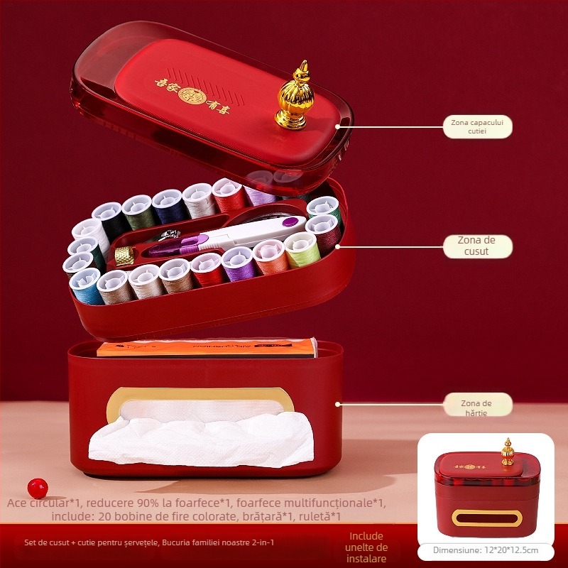 Cutie pentru ace – set de zestre pentru mireasă, depozitare pentru ace circulare, stil drăguț, model F969T6765M6HTS