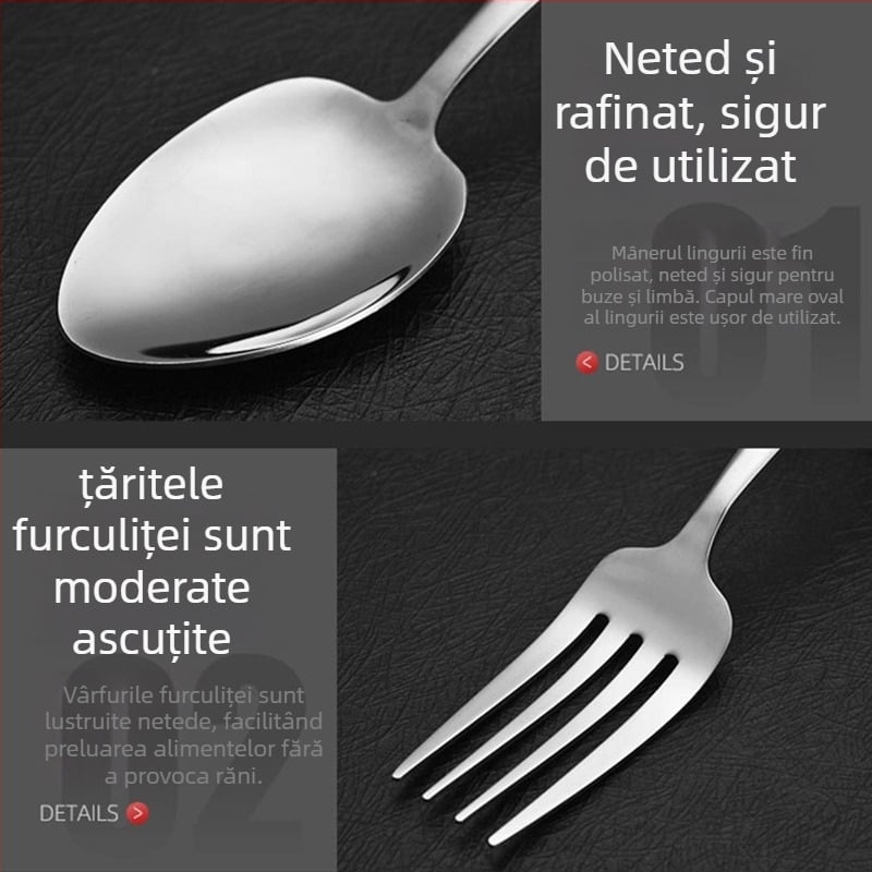 Linguri din oțel inoxidabil 304 – stil modern minimalist, finisaj oglindit, culoare solidă