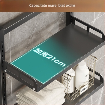 Longxia 0173-S012 Raft de baie cu 3 etaje, podea, pentru WC și mașină de spălat, încărcare 20 kg, finisaj vopsire la cuptor