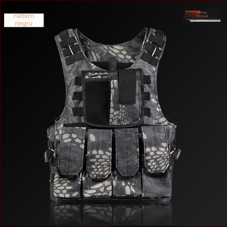 Vesta balistică tactică cu design camuflaj, rezistentă la înțepături, eliberare rapidă prin sârmă de oțel, amfibie și armură ușoară cu trei niveluri