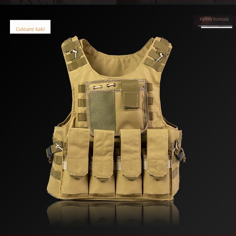 Vesta balistică tactică cu design camuflaj, rezistentă la înțepături, eliberare rapidă prin sârmă de oțel, amfibie și armură ușoară cu trei niveluri
