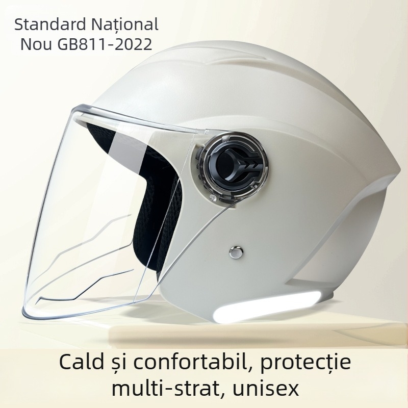 JDTK Cască ABS pentru vehicul electric GB811-2022B – pentru adulți, toate anotimpurile, deplasări în oraș, impermeabil