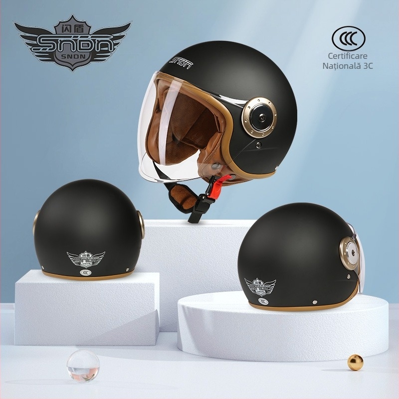 Cască de iarnă pentru motociclete electrice, Huida Flash Shield — 3C certificare, carcasă 709S, strat EPS negru, pentru deplasări zilnice