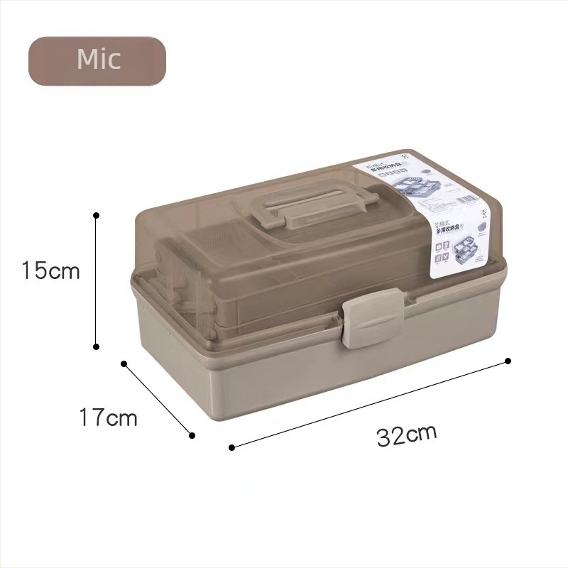 Cutie de unelte pentru artă cu 3 niveluri – cutie de depozitare pentru birou, PP plastic, 2L capacitate, imprimare logo, set de 6 bucăți