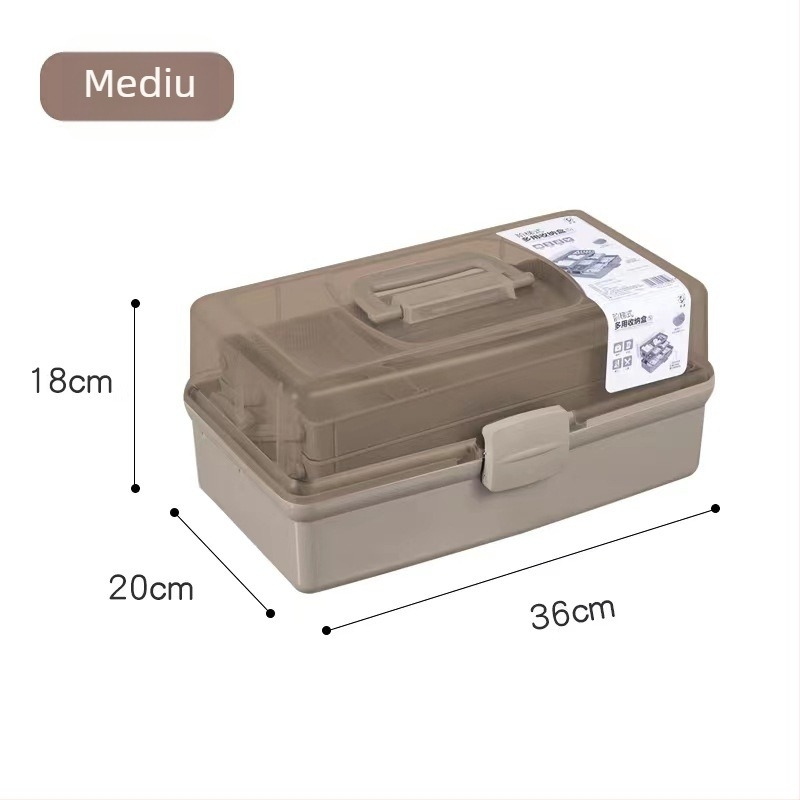 Cutie de unelte pentru artă cu 3 niveluri – cutie de depozitare pentru birou, PP plastic, 2L capacitate, imprimare logo, set de 6 bucăți