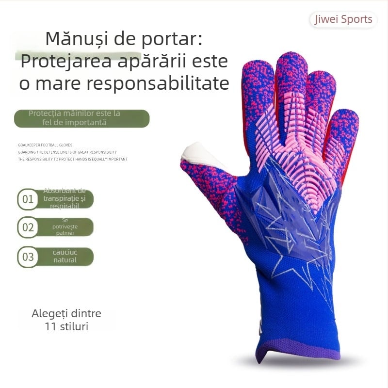 Mănuși de portar pentru fotbal – latex, JJ, unisex, respirabile, antialunecare