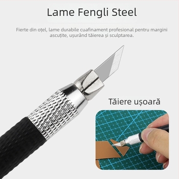 Joist Set de unelte DIY pentru gravură și tăiere: ștampilă din cauciuc, cuțit de decupare a hârtiei, cuțit de gravură, cuțit pentru folie, set de pixuri pentru gravură