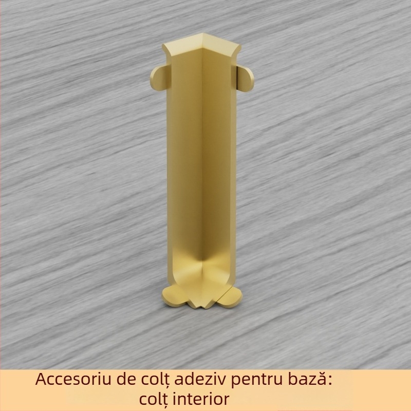 Plintă din aluminiu autoadezivă – montare fără găuri, fixare cu adeziv, stil plat modern minimalist