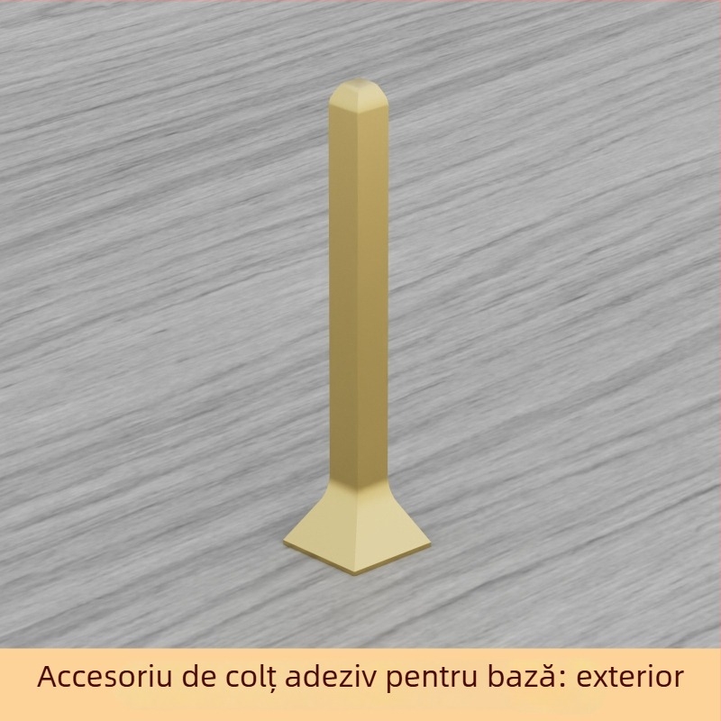 Plintă din aluminiu autoadezivă – montare fără găuri, fixare cu adeziv, stil plat modern minimalist