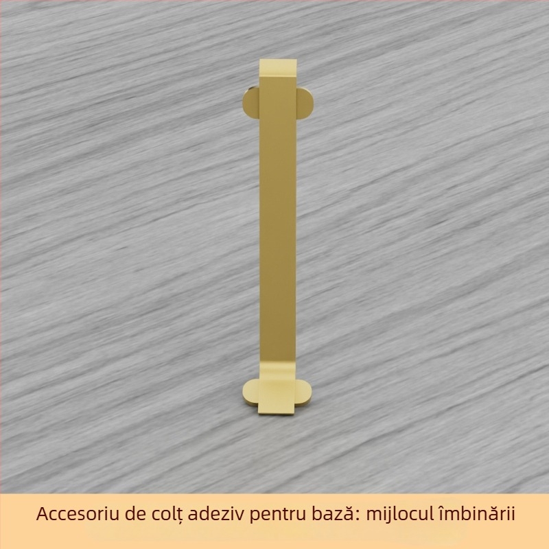 Plintă din aluminiu autoadezivă – montare fără găuri, fixare cu adeziv, stil plat modern minimalist