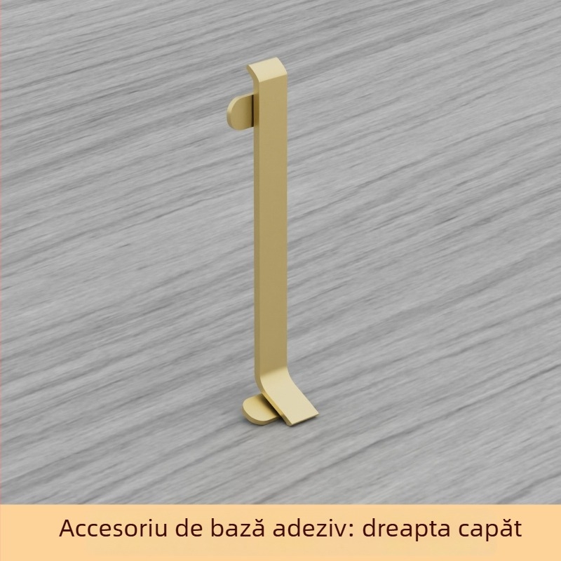 Plintă din aluminiu autoadezivă – montare fără găuri, fixare cu adeziv, stil plat modern minimalist