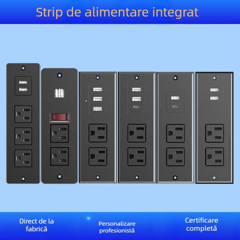 Prize încastrate pentru mobilier cu USB, multifuncționale, ETL certificată, 1500W, Gio