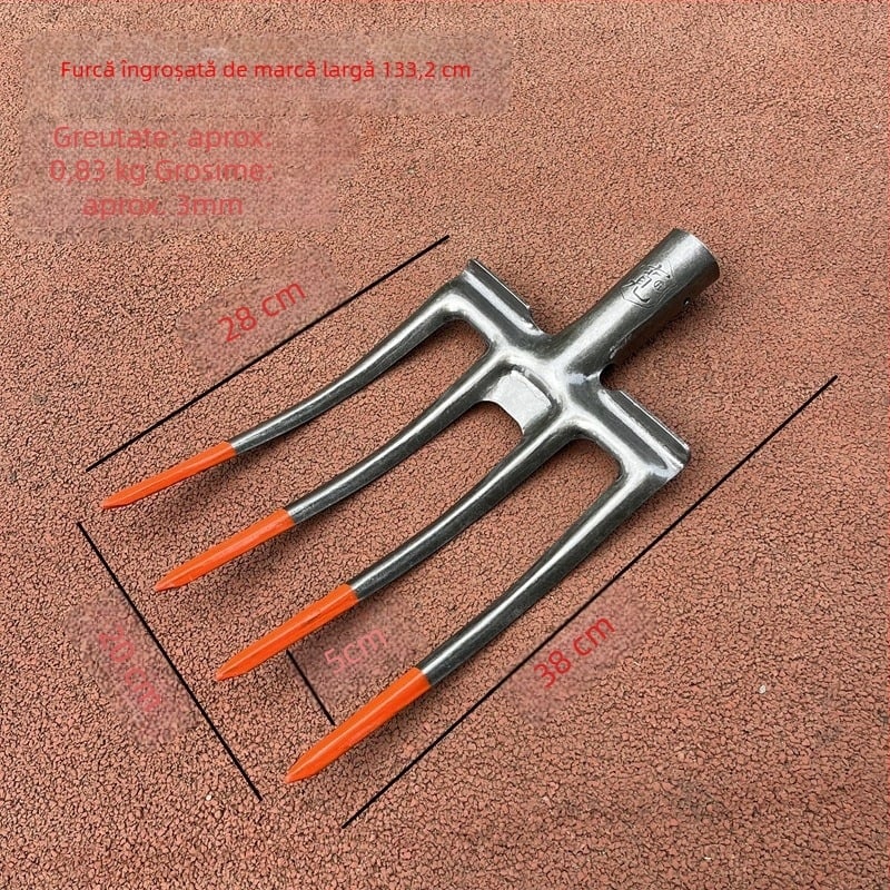 Furcă din oțel pentru afânarea și întoarcerea profundă a solului, operare manuală, oțel mangan, pentru agricultură