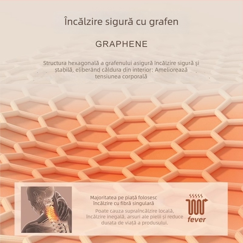 Guler încălzit cu protecție pentru umeri, încălzire cu grafen, control inteligent al temperaturii, 5V, 35–55°C