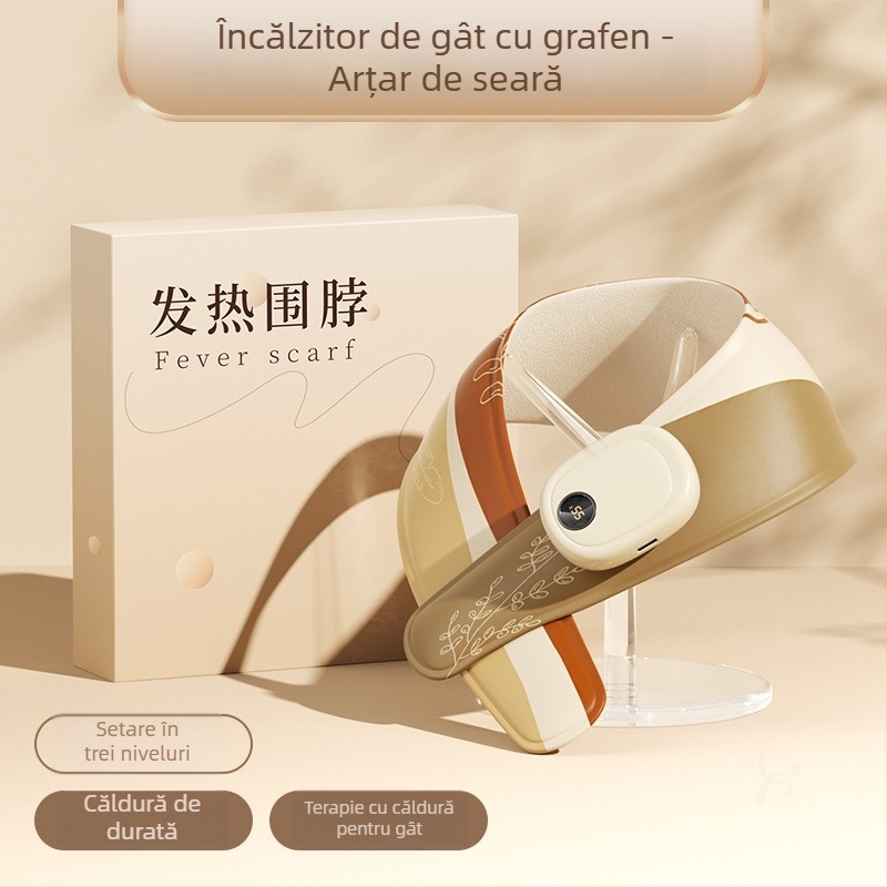 Guler încălzit cu protecție pentru umeri, încălzire cu grafen, control inteligent al temperaturii, 5V, 35–55°C