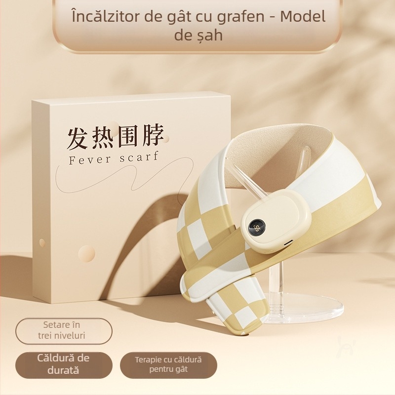 Guler încălzit cu protecție pentru umeri, încălzire cu grafen, control inteligent al temperaturii, 5V, 35–55°C