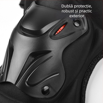 Protecții pentru genunchi și coate pentru ciclism, cu carcasă rigidă, căptușite cu fleece, rezistente la vânt, protecție de iarnă