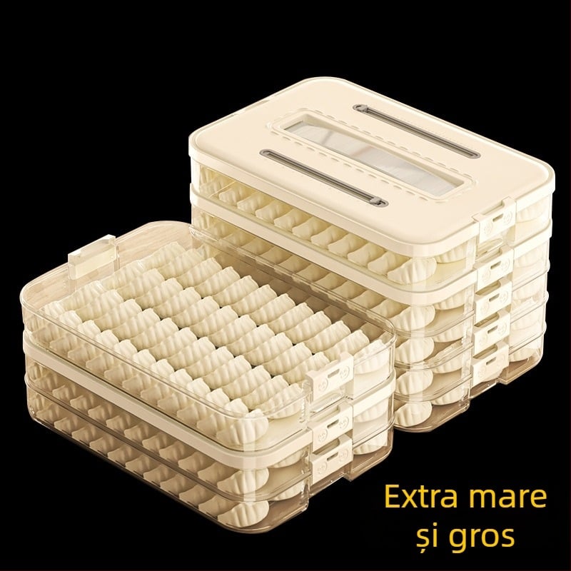 Cutie Arnoldin pentru dumplings – plastic, sigilată și portabilă, design simplu și modern
