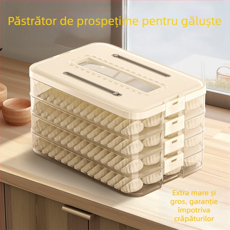 Cutie Arnoldin pentru dumplings – plastic, sigilată și portabilă, design simplu și modern