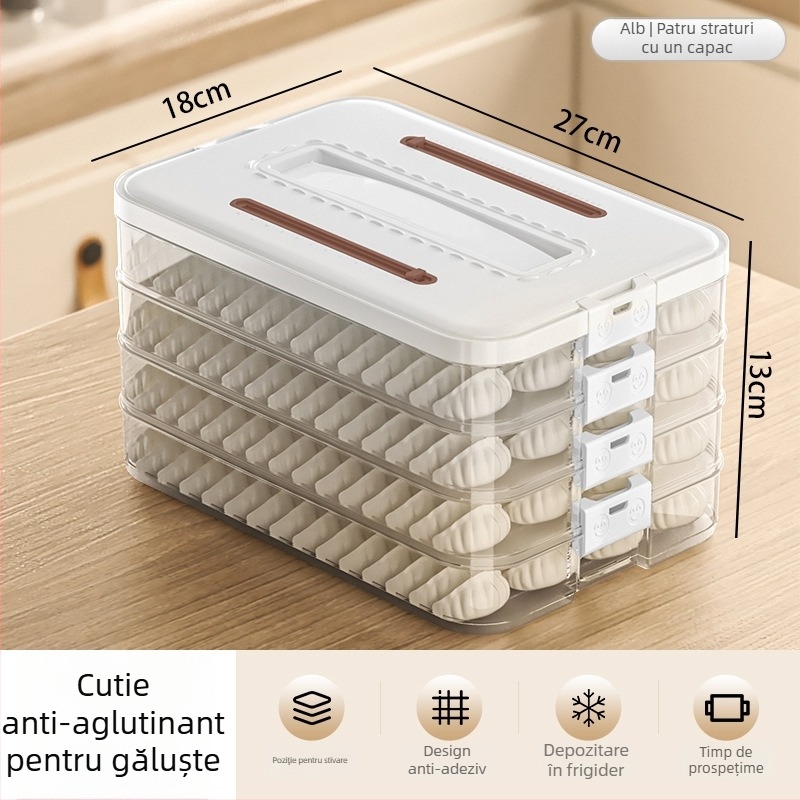 Cutie Arnoldin pentru dumplings – plastic, sigilată și portabilă, design simplu și modern