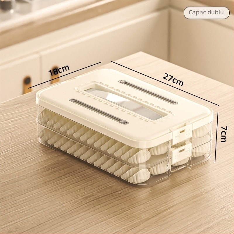 Cutie Arnoldin pentru dumplings – plastic, sigilată și portabilă, design simplu și modern