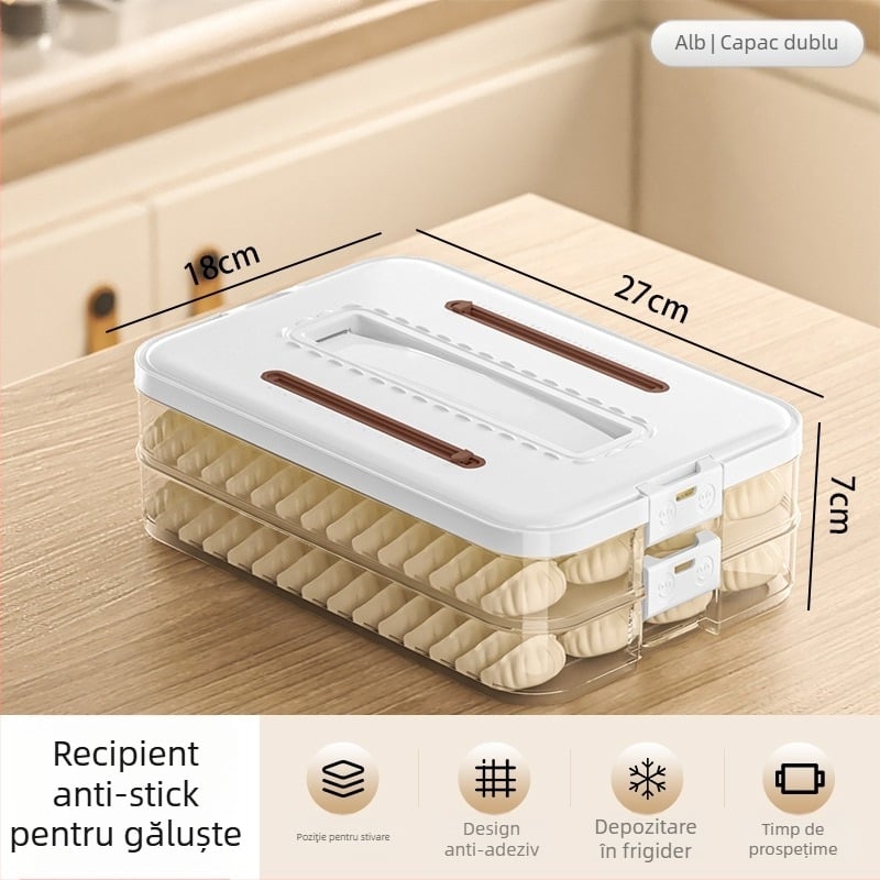 Cutie Arnoldin pentru dumplings – plastic, sigilată și portabilă, design simplu și modern