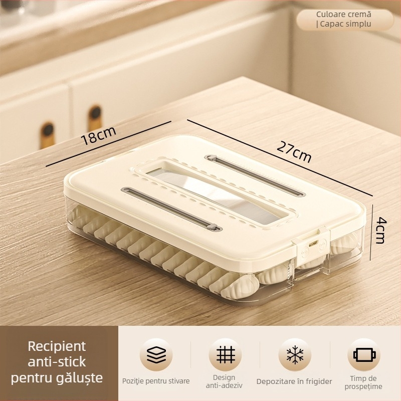 Cutie Arnoldin pentru dumplings – plastic, sigilată și portabilă, design simplu și modern