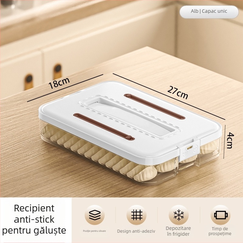 Cutie Arnoldin pentru dumplings – plastic, sigilată și portabilă, design simplu și modern