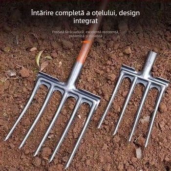 Furculă agricolă din oțel cu mangan înalt, pentru afânarea solului, capă de furcă într-o singură bucată, groasă; Marcă: Consultation; Principala zonă de vânzări: China; Industrii aplicabile: Consultation