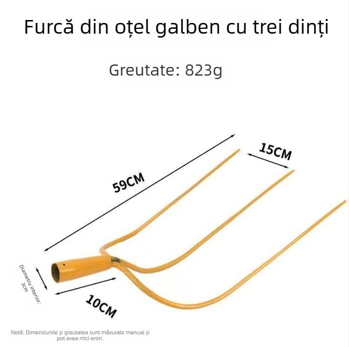 Furculă agricolă din oțel cu mangan înalt, pentru afânarea solului, capă de furcă într-o singură bucată, groasă; Marcă: Consultation; Principala zonă de vânzări: China; Industrii aplicabile: Consultation