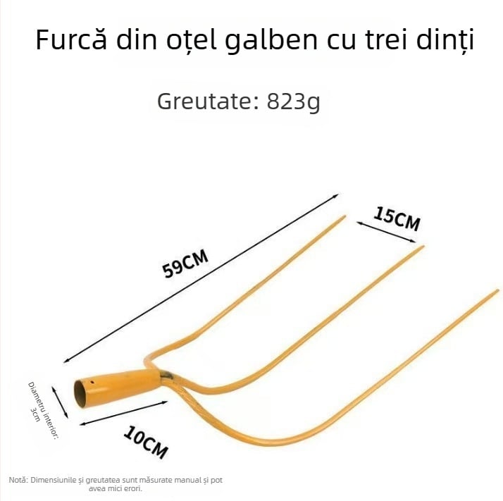 Furculă agricolă din oțel cu mangan înalt, pentru afânarea solului, capă de furcă într-o singură bucată, groasă; Marcă: Consultation; Principala zonă de vânzări: China; Industrii aplicabile: Consultation
